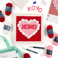 Kimberbell Punch Needle Kit - Hugs & Kisses – Complete Punch Needle Set with Tool, Monks Cloth, Yarn, Frame, Fabric & Reusable Project Bag | Beginner-Friendly DIY Needle Punching Craft