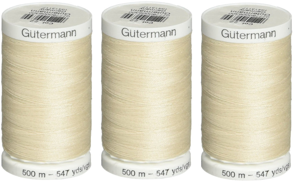 Sew-All Thread 547 Yards-Eggshell (3 Pack)