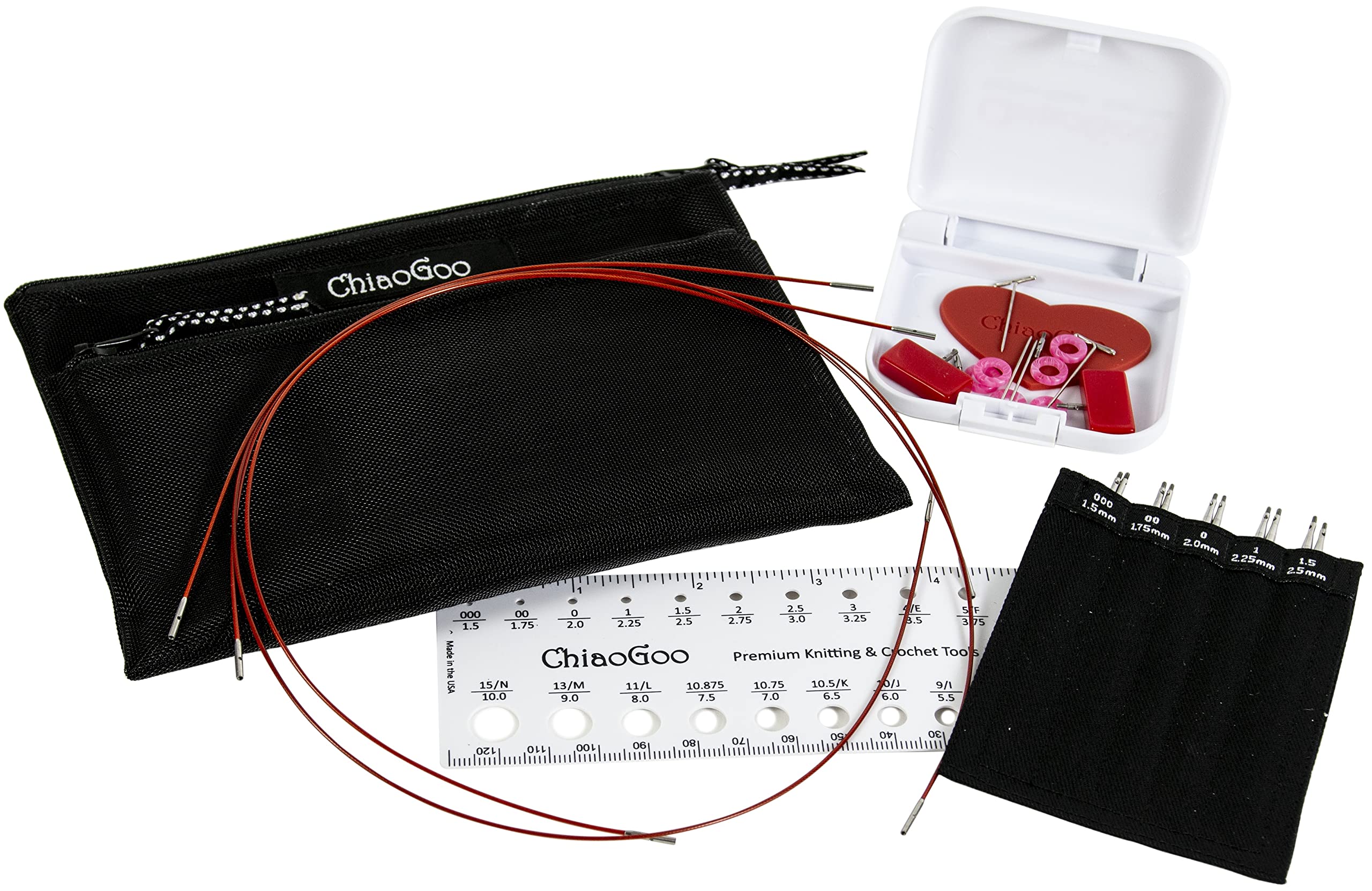 ChiaoGoo Twist SS Mini Set, 4-inch (10 cm) [M], US 000-1.5 (1.5-2.5mm)