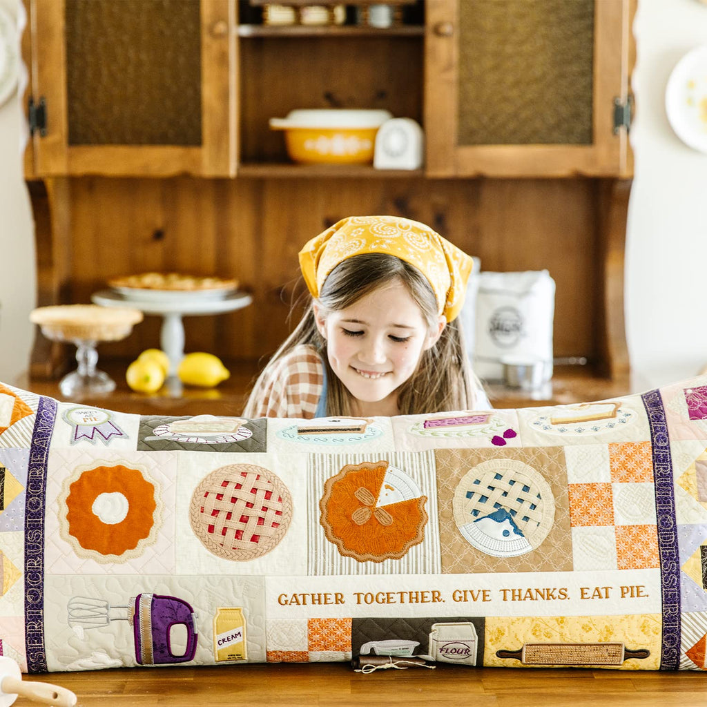 Kimberbell Bench Pillow: Sweet As Pie Machine Embroidery Design CD, Completed Size: 16 x 38”, Includes: 9 Files + SVG, Step-by-Step Instructions for Beginners to Advanced, 5 x 7” Hoop Size
