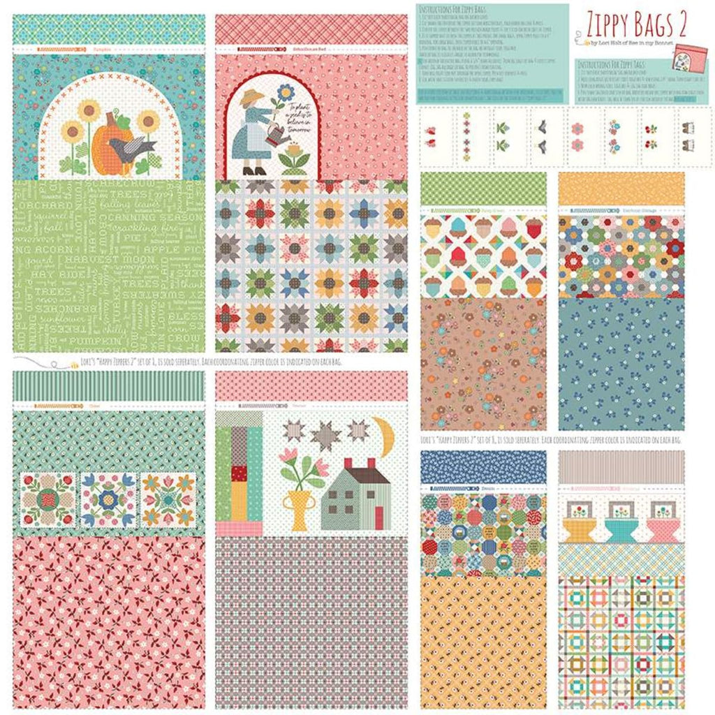 Riley Blake’s Assortment of Premium Quilting Fabric Panels, Perfect for Quilting, Apparel, DIY Crafting, and Home Decor (Calico Home Décor Zippy Bags 2 Panel)