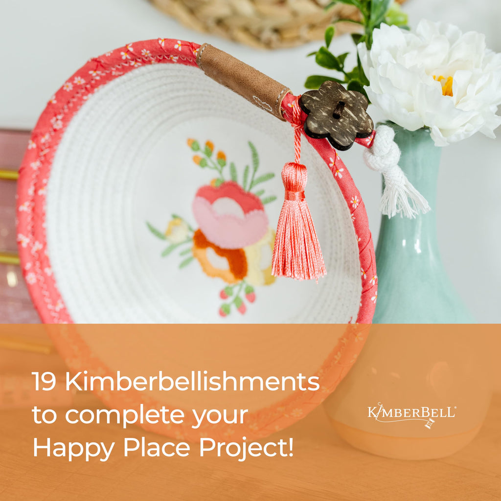 Kimberbell Mug Rugs Vol. 6, 7pcs Set w. Velvet, Bows and Embroidery Leather, Embroidery Supplies, Quilting Embellishments