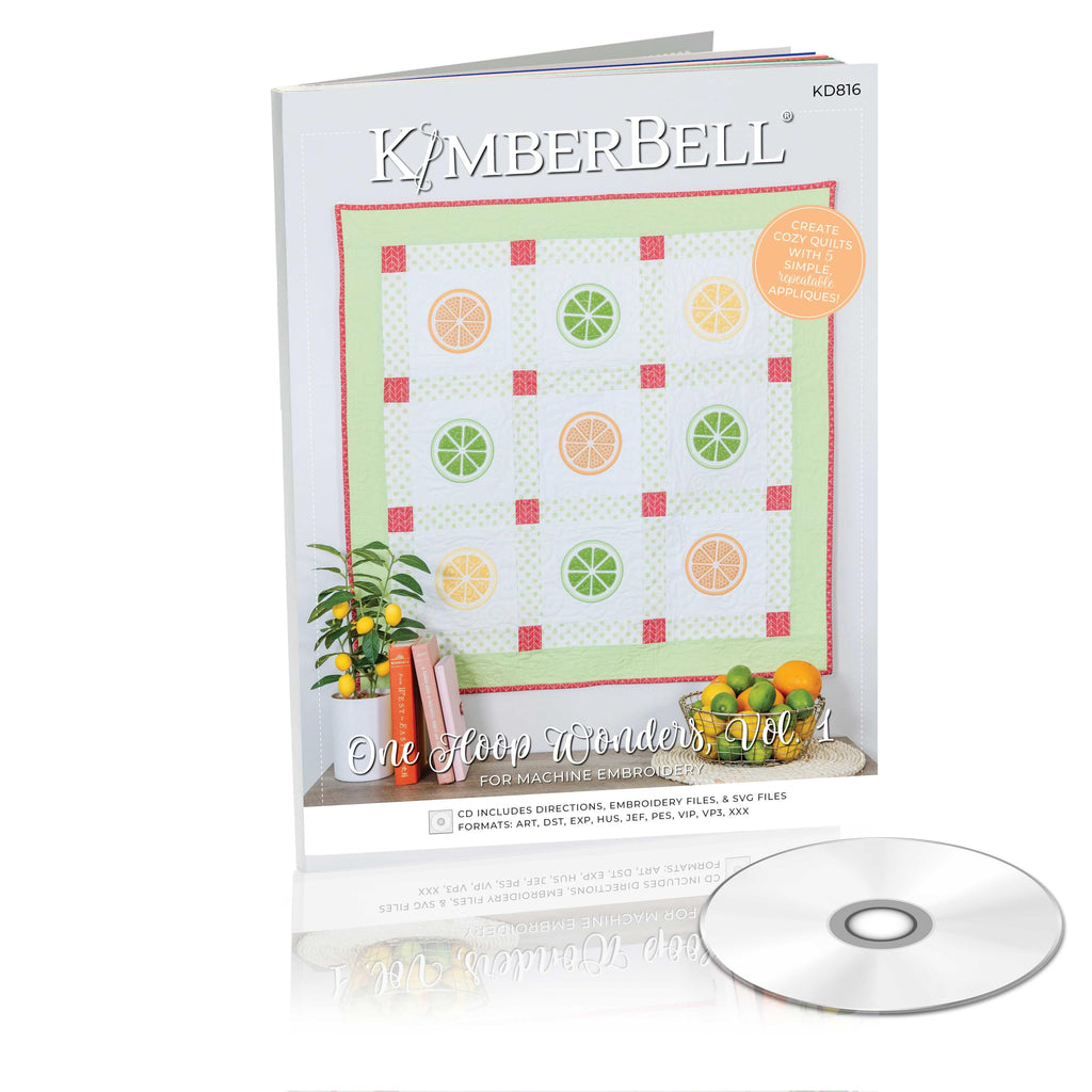 Kimberbell One Hoop Wonders Vol. 1 - Machine Embroidery Design CD, Quilting Templates, Embroidery Patterns, Step-by-Step Instructions Beginners to Advanced, Quilting Designs for Every Season