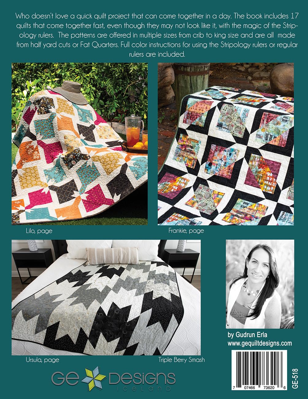 Stripology Quickies by GE Designs – 17 Quick Quilt Patterns in Multiple Sizes from Crib to King – Easy, Fast Quilts Using Stripology Rulers or Regular Rulers