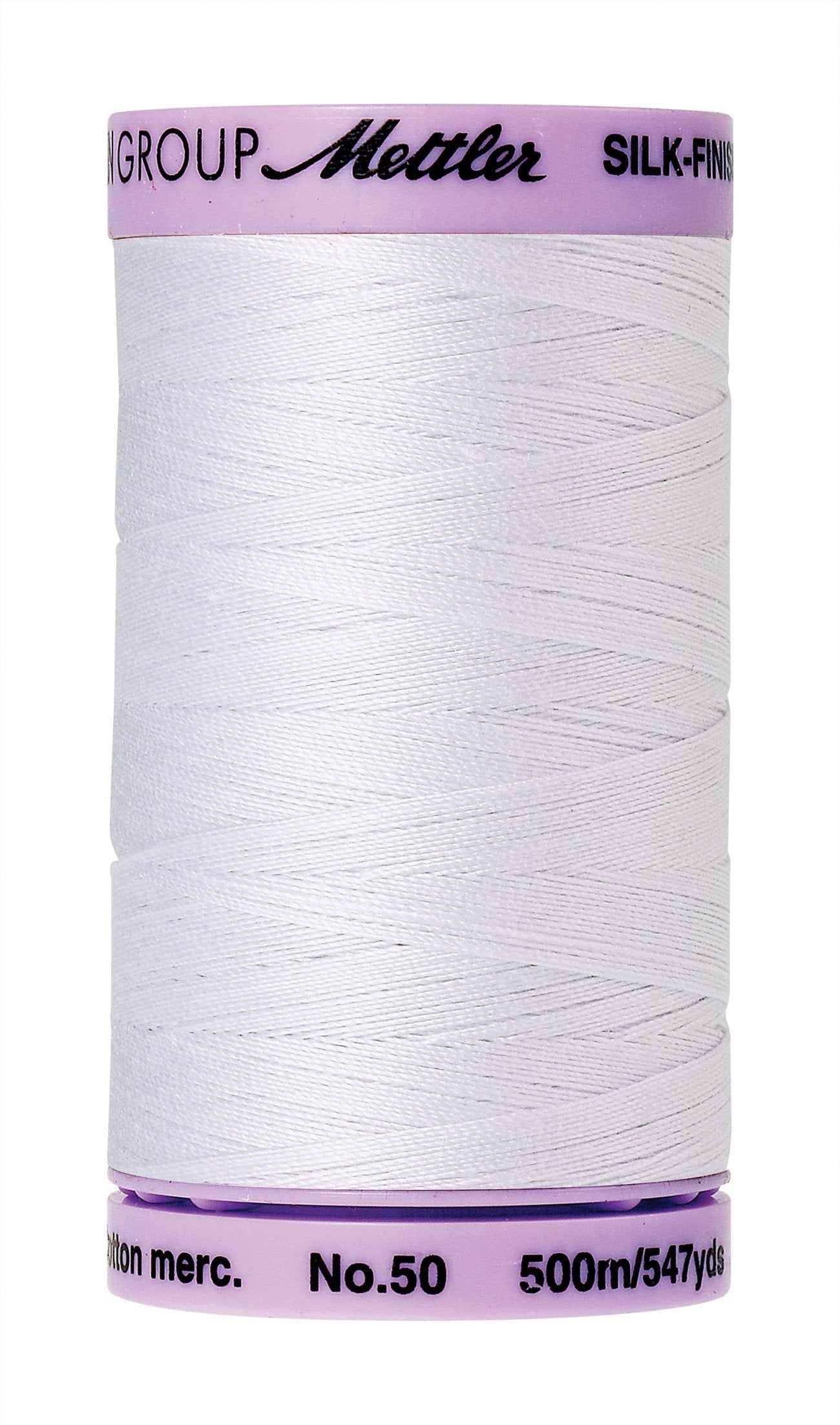 Mettler Silk-Finish Solid Cotton Thread, 547 yd/500m, White