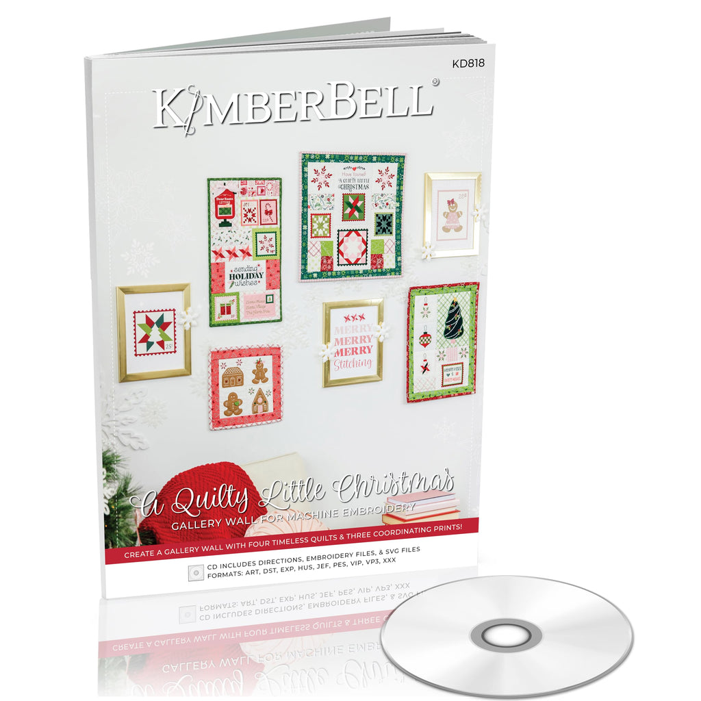 Kimberbell A Quilty Little Christmas Gallery Wall - Machine Embroidery Design CD, Quilting Templates, Embroidery Patterns, 22 Unique Designs