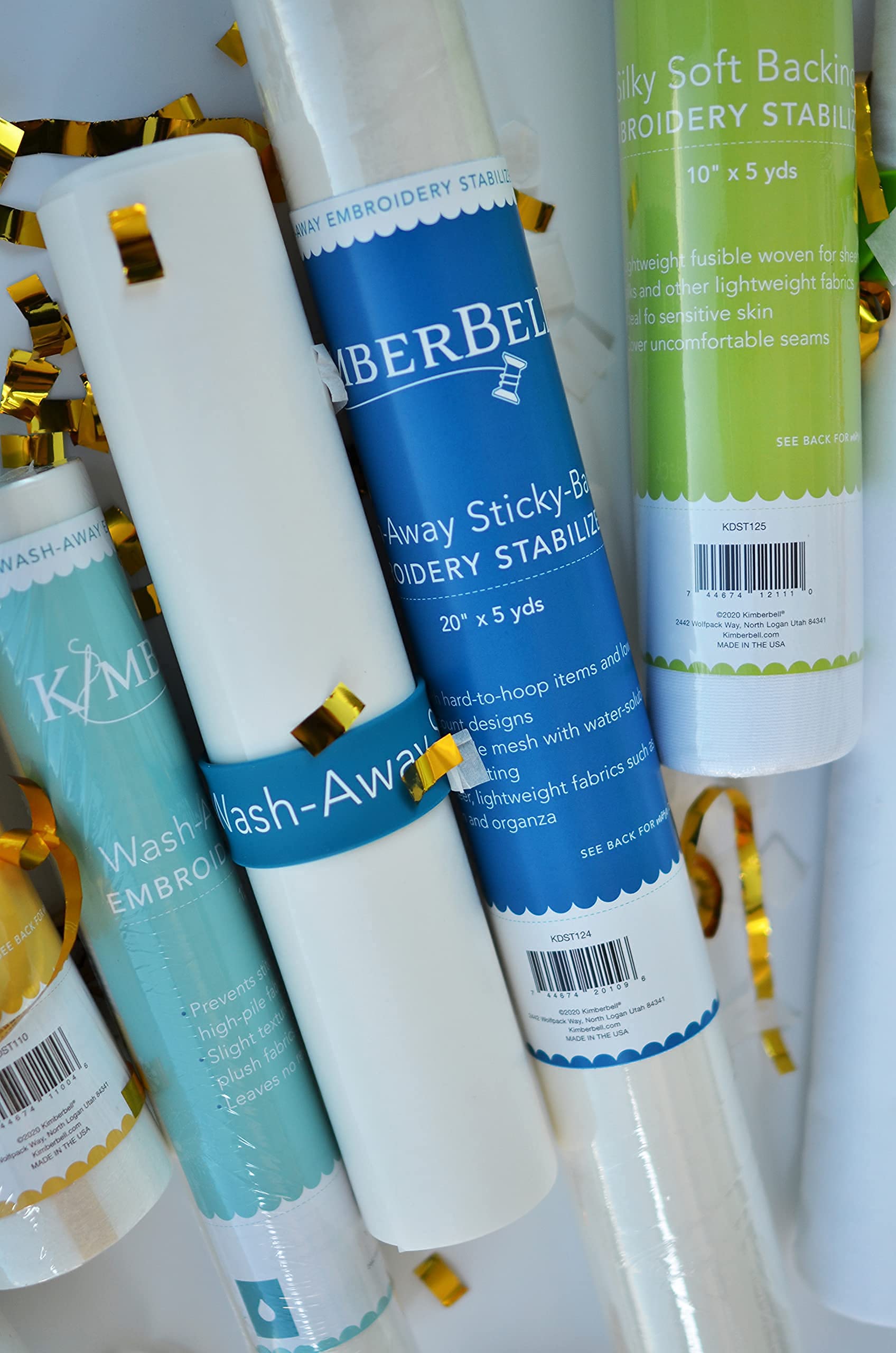 Kimberbell Fusible Backing Specialty Stabilizer Light Weight 20”x5 Yd Roll Cut into Variable Sizes: For Machine Embroidery, Hand Sewing, Quilting, Piecing Projects, Appliqués, Crafting, Iron-On & More