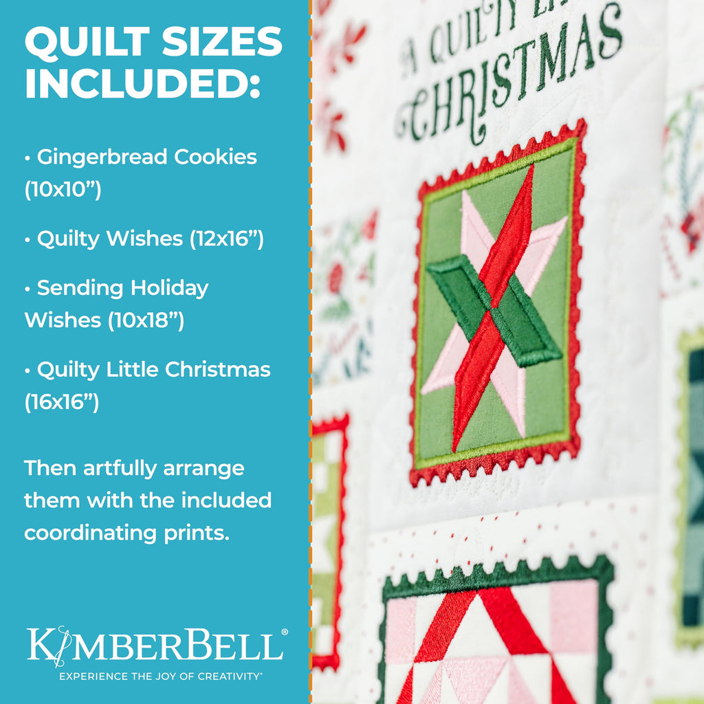 Kimberbell A Quilty Little Christmas Gallery Wall - Machine Embroidery Design CD, Quilting Templates, Embroidery Patterns, 22 Unique Designs