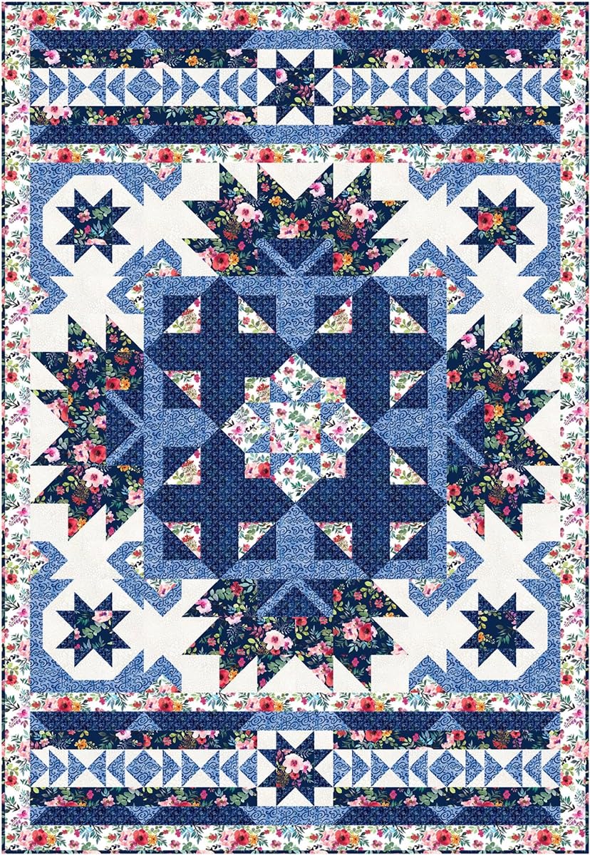 Fabric Café – 2026 Showstopper 5-Yard Quilt Pattern, Bold Statement Quilt Using Five 1-Yard Cuts, Finished Size 46” x 67”