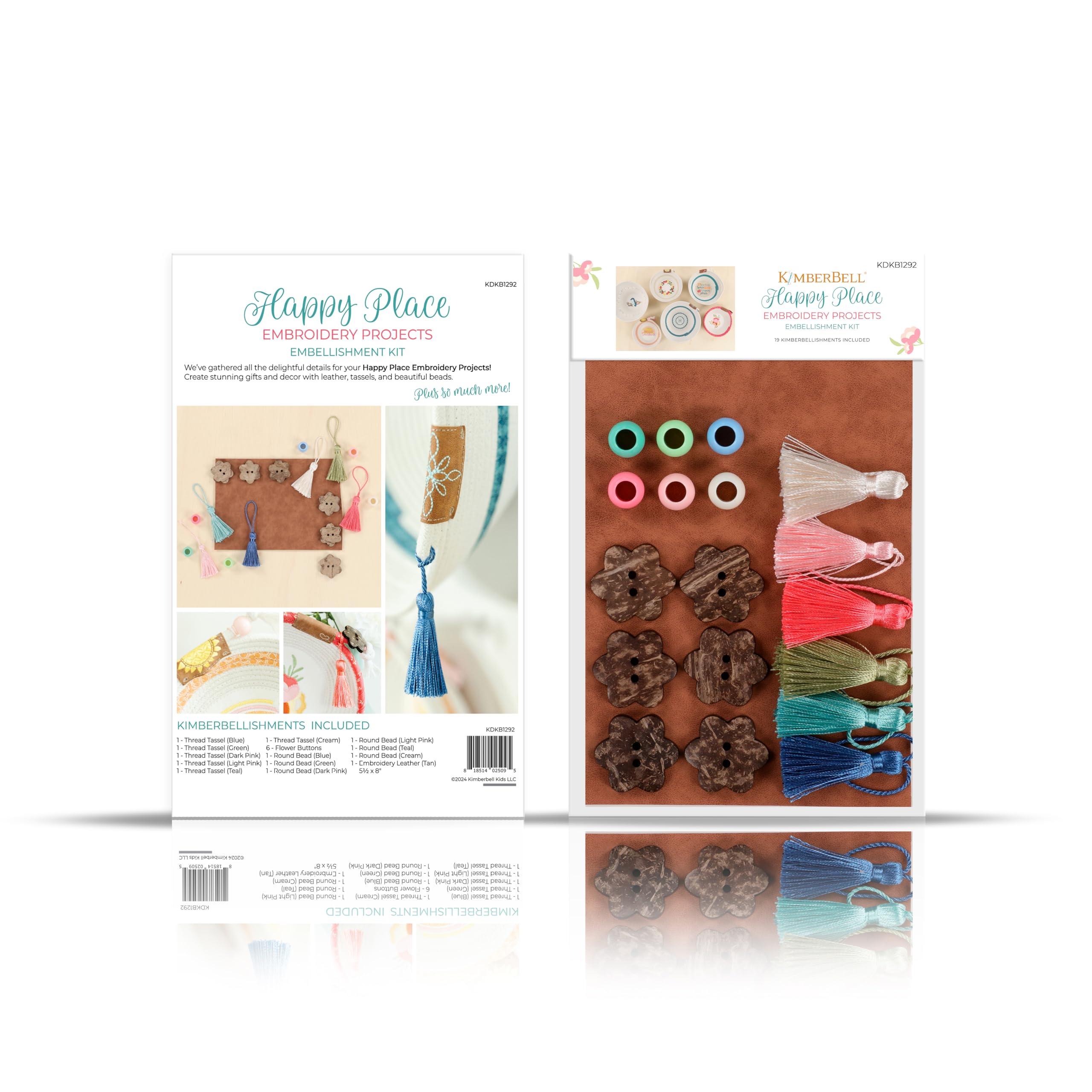 Kimberbell Mug Rugs Vol. 6, 7pcs Set w. Velvet, Bows and Embroidery Leather, Embroidery Supplies, Quilting Embellishments