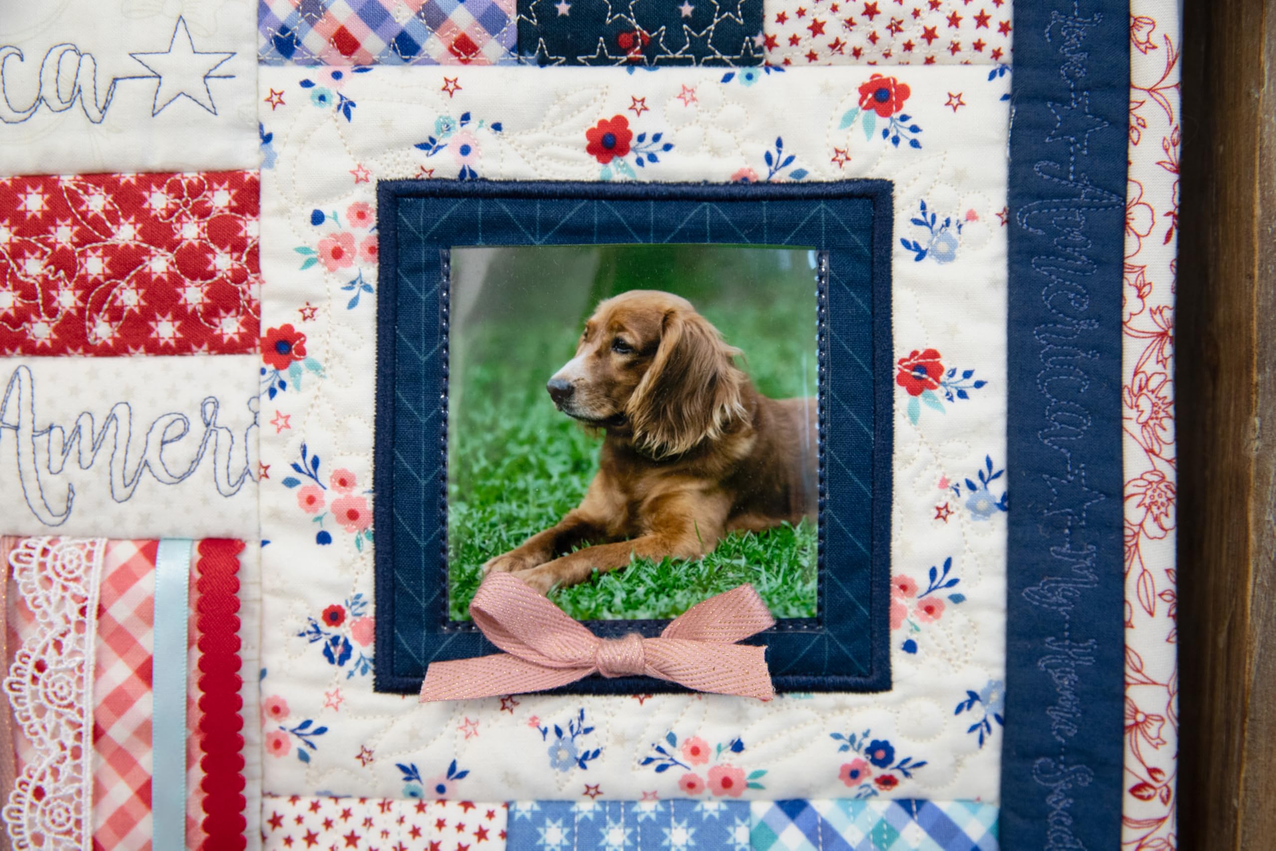 Kimberbell Star-Spangled Beauty Ladder Quilt Embellishment Kit – Accessories for Machine Embroidery Quilt, Includes Lace, Star Buttons, Pearls, Ribbons & More