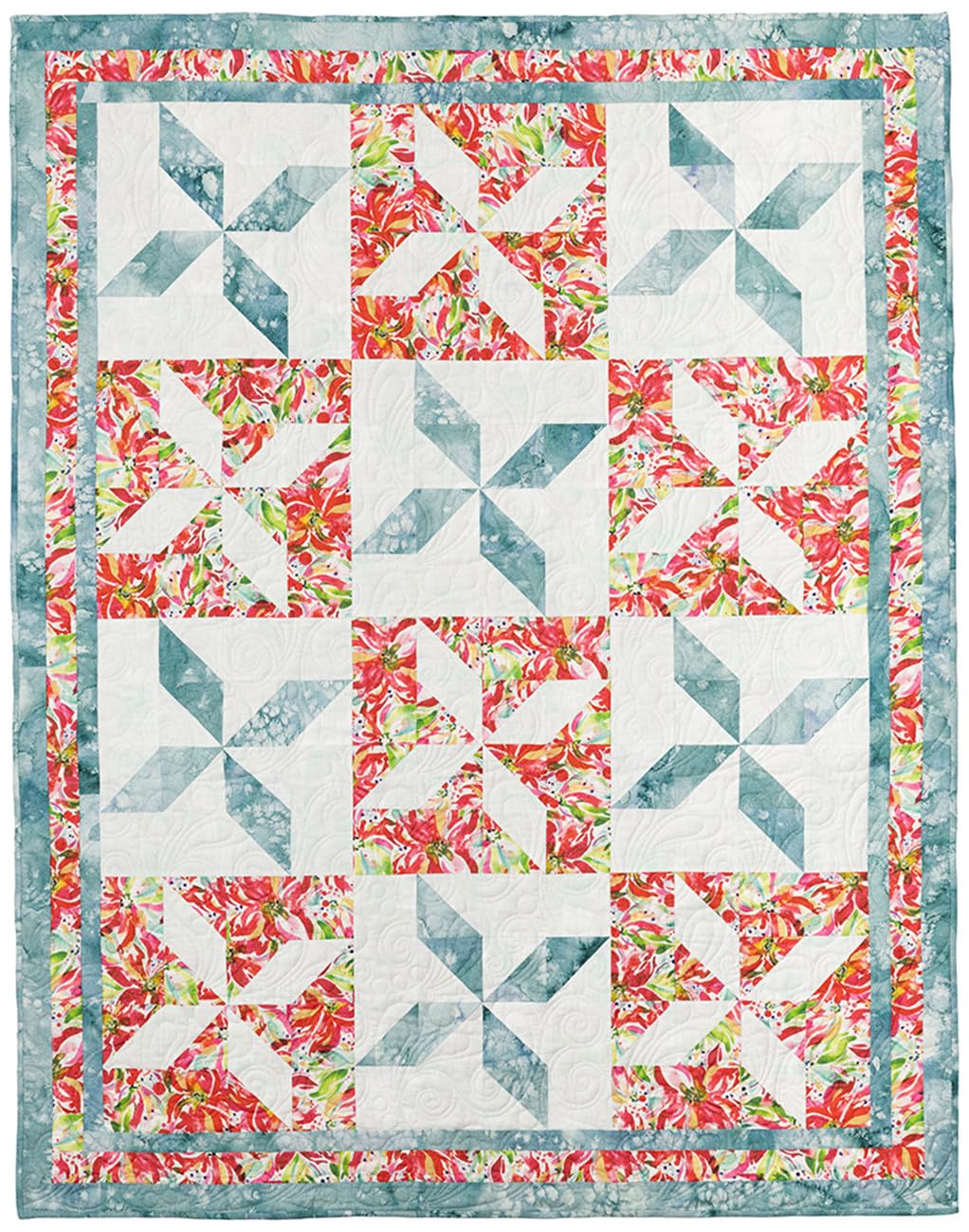 Fabric Cafe Quick Christmas 3-Yard Quilts Pattern - 8 Festive Designs for Lap, Twin, and Queen/King Sizes
