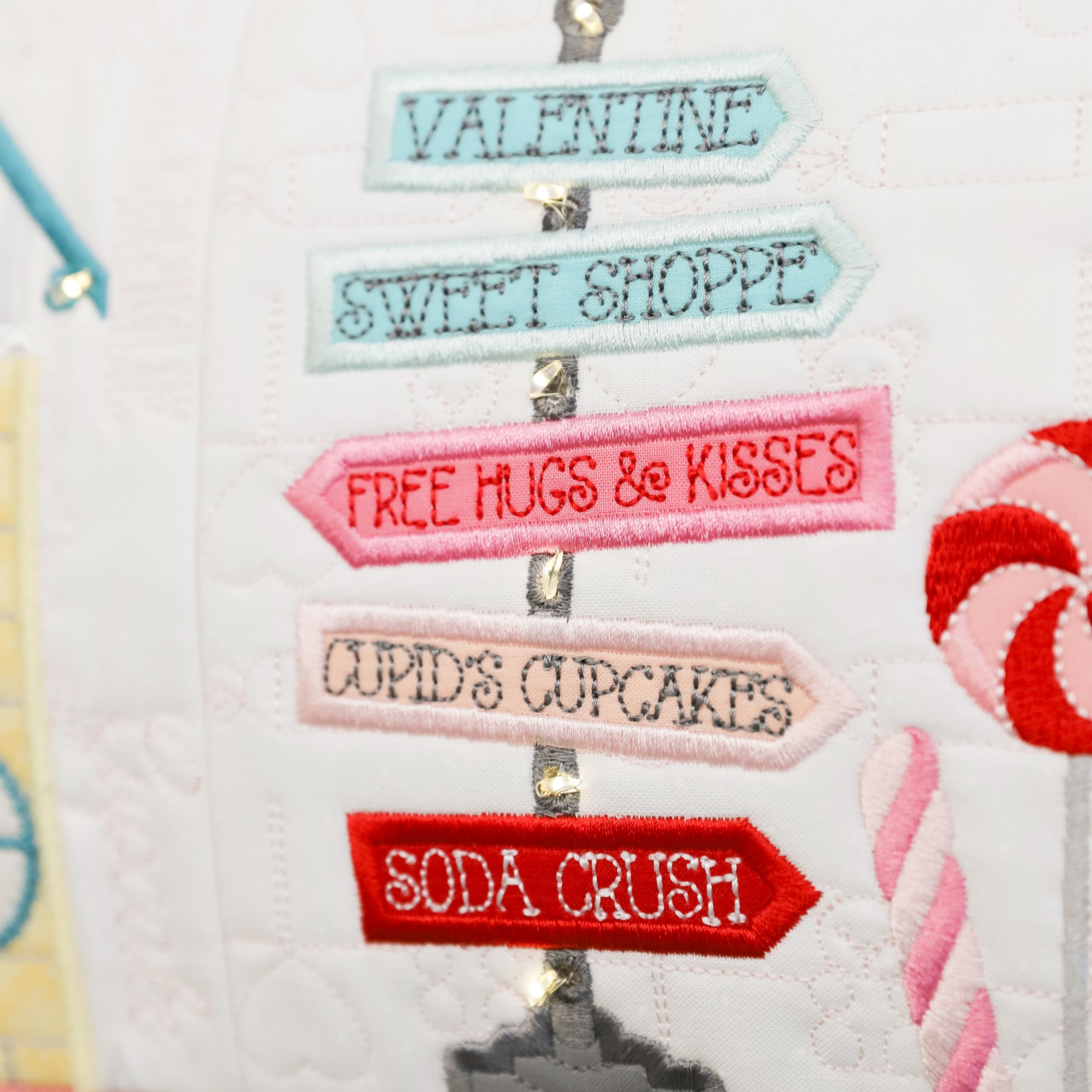 Kimberbell Sweetheart Street Bench Pillow - Machine Embroidery Design  – 16" x 38" Finished Size – Digital Download Redemption Card for 5x7 & Larger Hoops (ART, DST, EXP, HUS, JEF, PES, VIP, VP3, XXX)