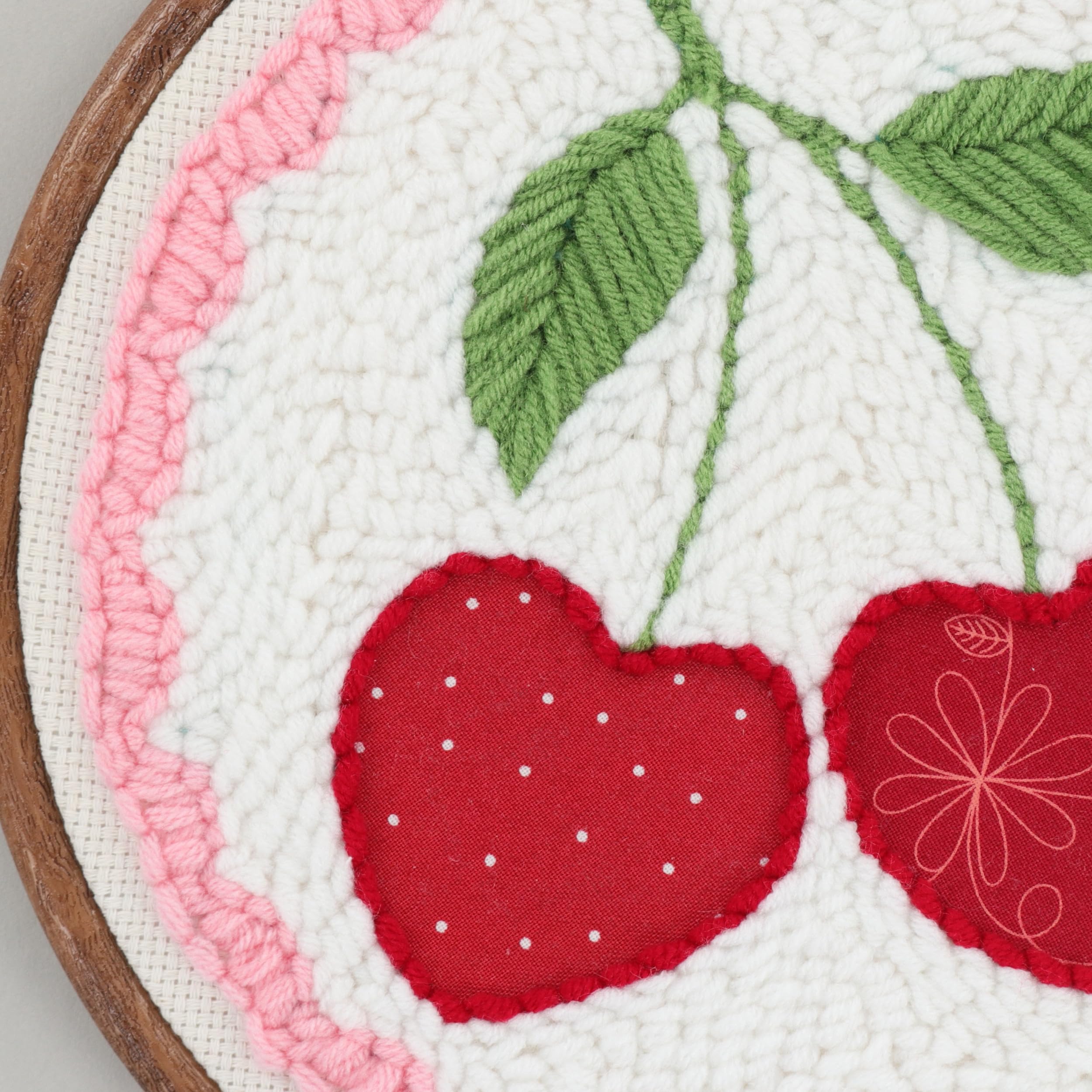 Kimberbell Punch Needle Kit – Life is Cherry Sweet - DIY Punch Needle Set For Beginners With Tool, Monks Cloth, Yarn, Frame, Fabric & Reusable Project Bag | Embroidery Craft Set