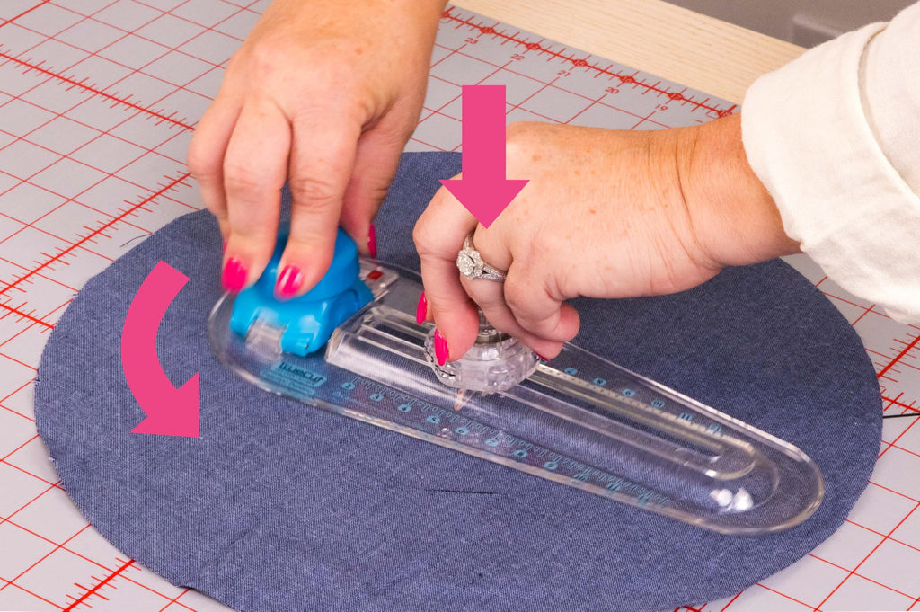 TrueCut 360° Fabric Circle Cutter – Rotary Cutting Tool for Quilting, Sewing, Crafting – Cuts Perfect 1-12" Circles in Fabric, Felt, Vinyl, Paper – Easy-to-Use Precision Blade