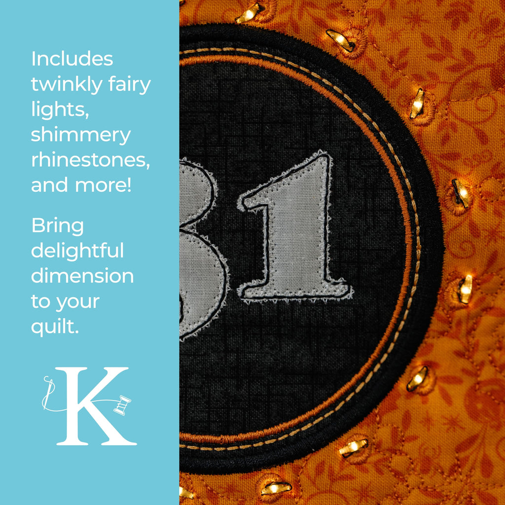 Kimberbell Pumpkins & Potions Embellishment Kit - Embellishments for Crafting Kit, 50 Assorted Pcs, Embroidery Supplies, Craft Kit for Sewing Projects