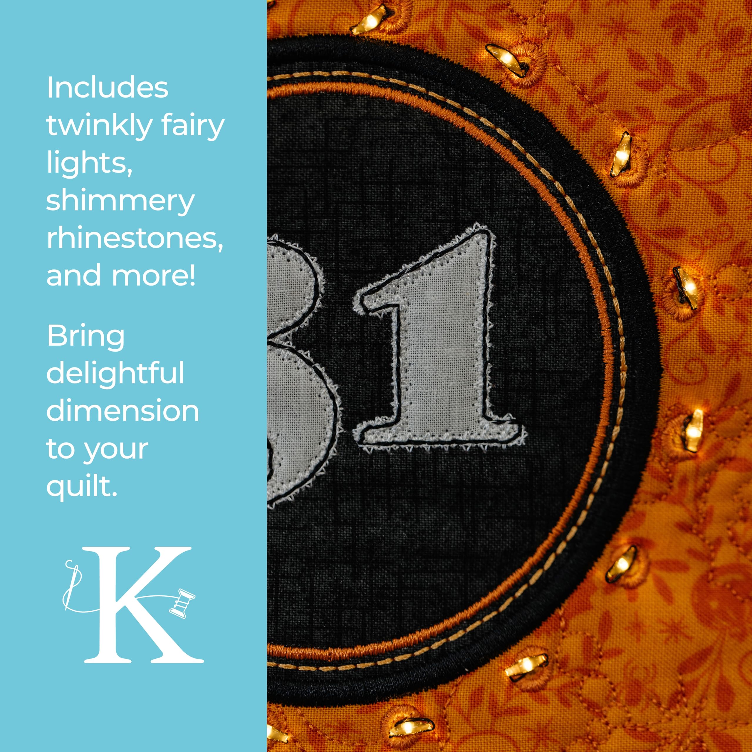 Kimberbell Pumpkins & Potions Embellishment Kit - Embellishments for Crafting Kit, 50 Assorted Pcs, Embroidery Supplies, Craft Kit for Sewing Projects