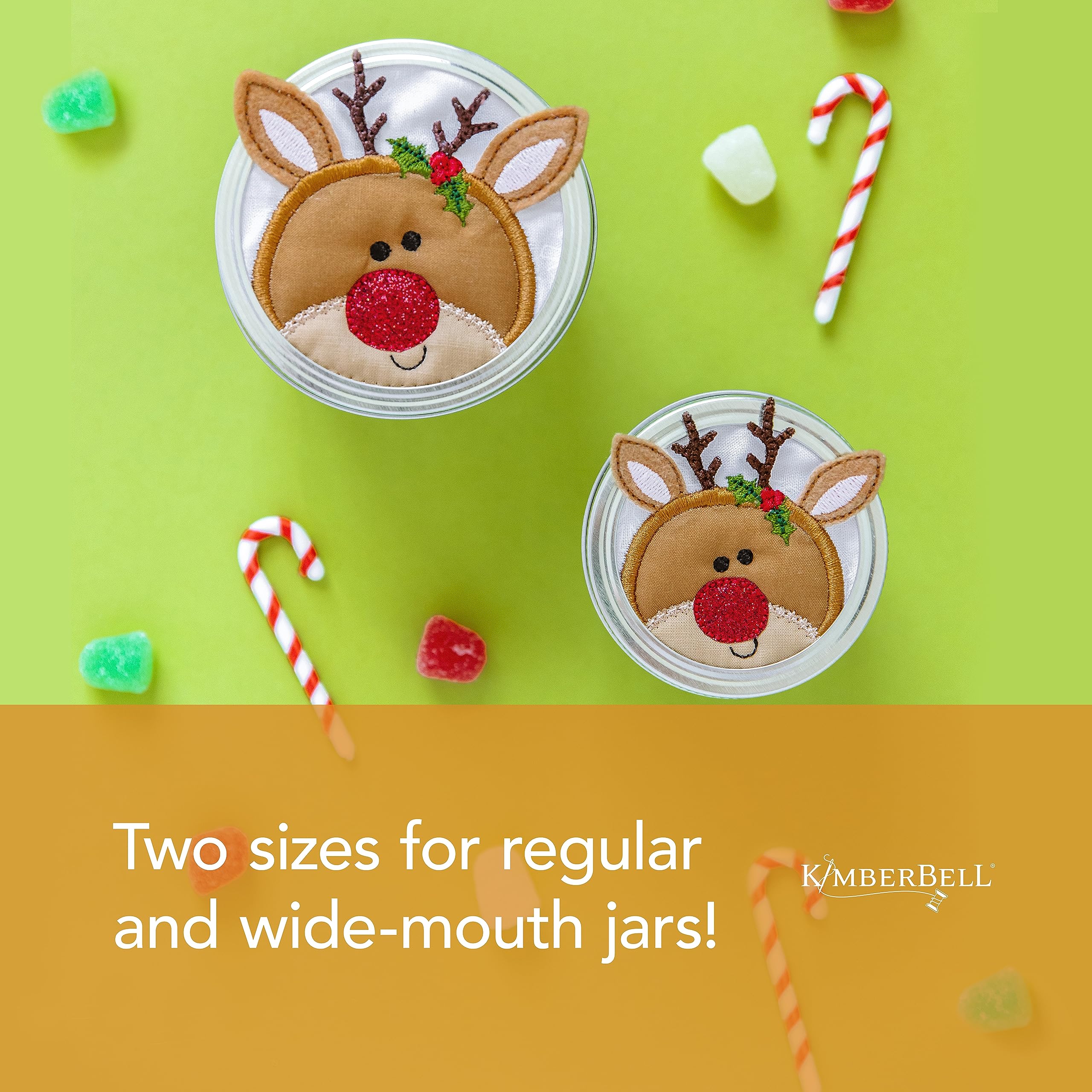 Kimberbell Holiday Jar Toppers & Gift Tags - Christmas Holiday Gift Tag Favors, Greeting Tags for DIY Crafts Holiday Party, Jar Toppers for Mason Jars, Arts & Crafts Kits