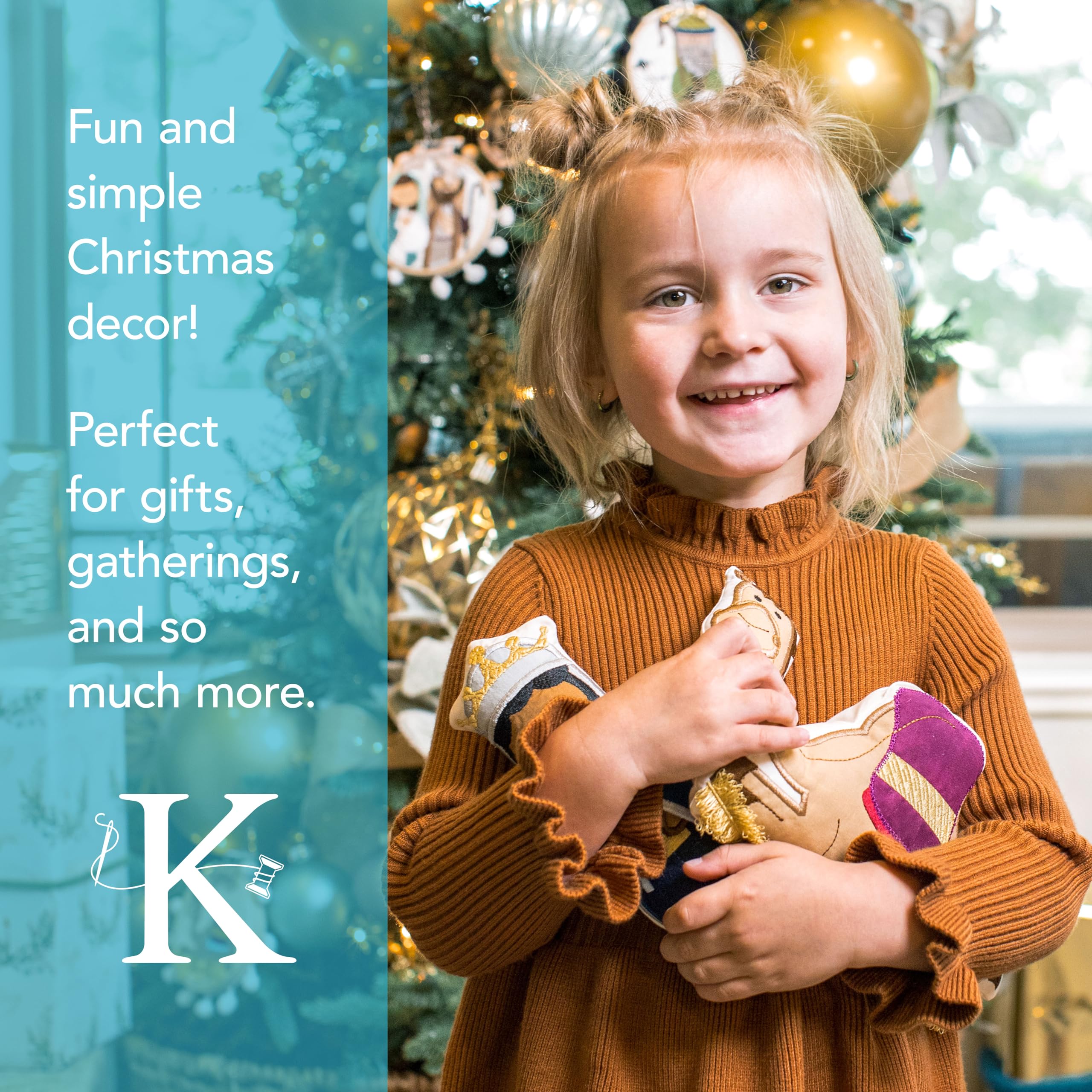 Kimberbell Nativity Stuffies Machine Embroidery CD – Includes 13 Christmas Designs in 3 Sizes for 5x7, 6x10, and 8x12 Hoops – Holiday Stuffed Ornaments, Gifts & Décor – Multiple File Formats