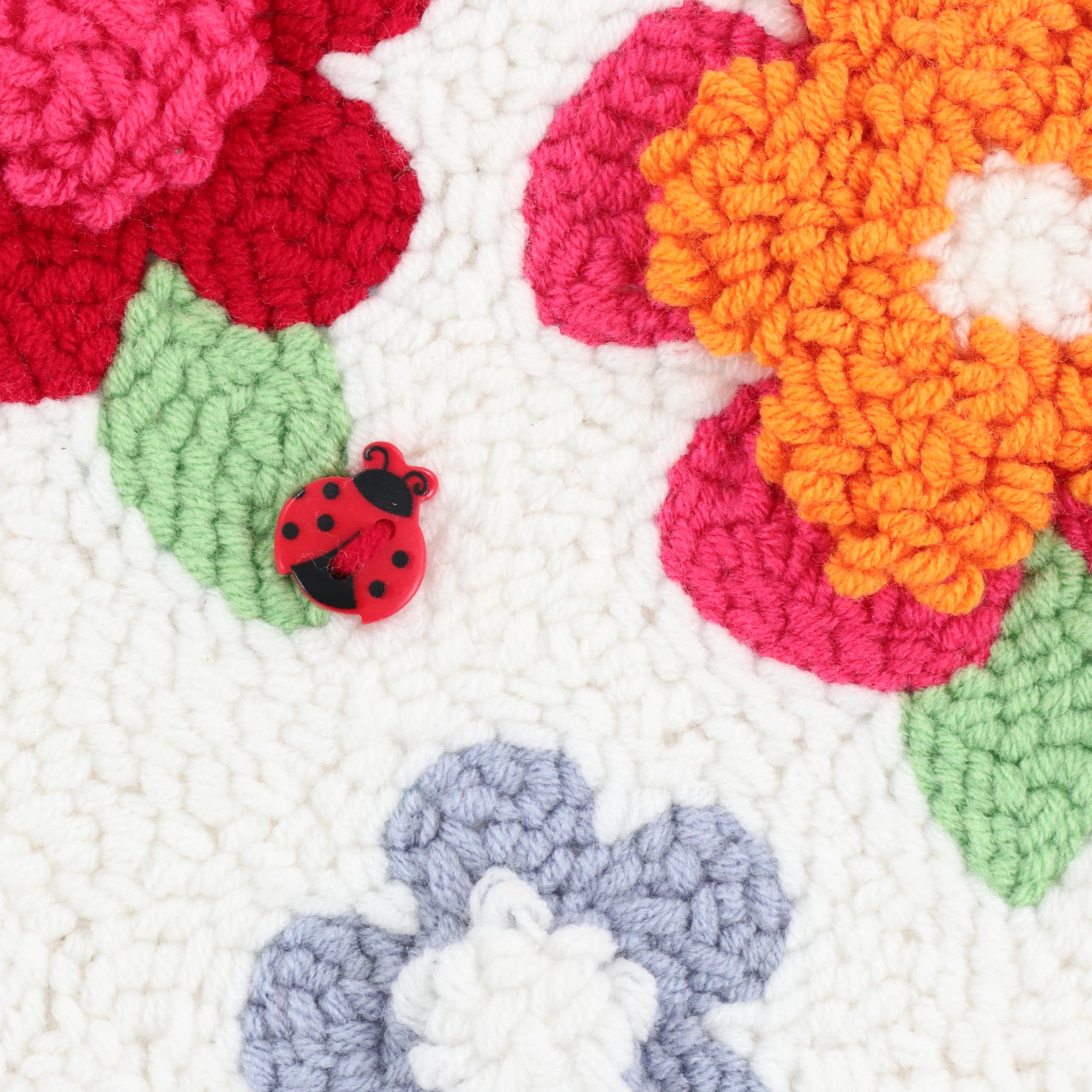 Kimberbell Punch Needle Kit – Petal Pop! - Complete DIY Embroidery Kit with Tool, Monks Cloth, Frame, Yarn & Ladybug Button – Floral Punch Needle Design for Handmade Gifts & Home Décor