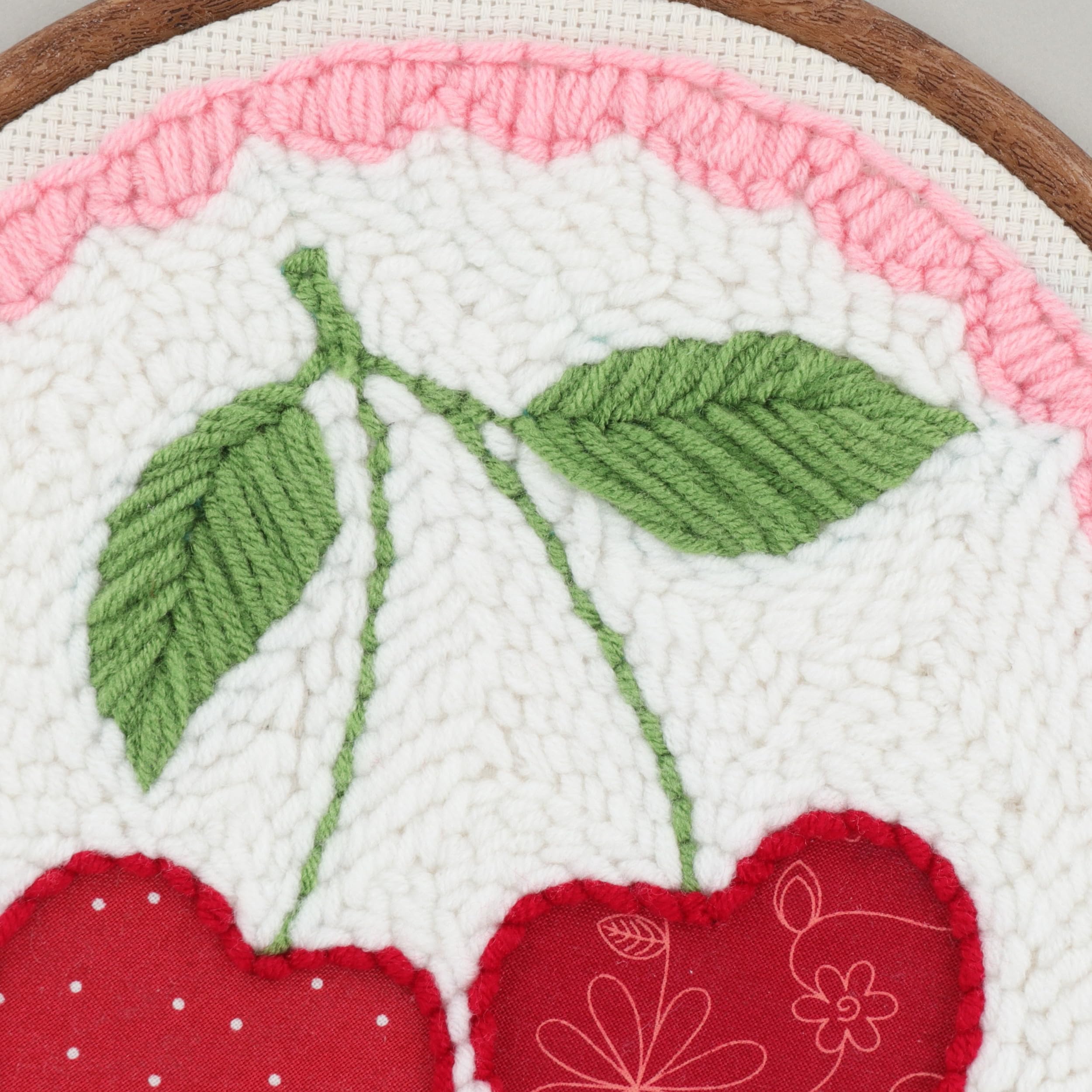Kimberbell Punch Needle Kit – Life is Cherry Sweet - DIY Punch Needle Set For Beginners With Tool, Monks Cloth, Yarn, Frame, Fabric & Reusable Project Bag | Embroidery Craft Set