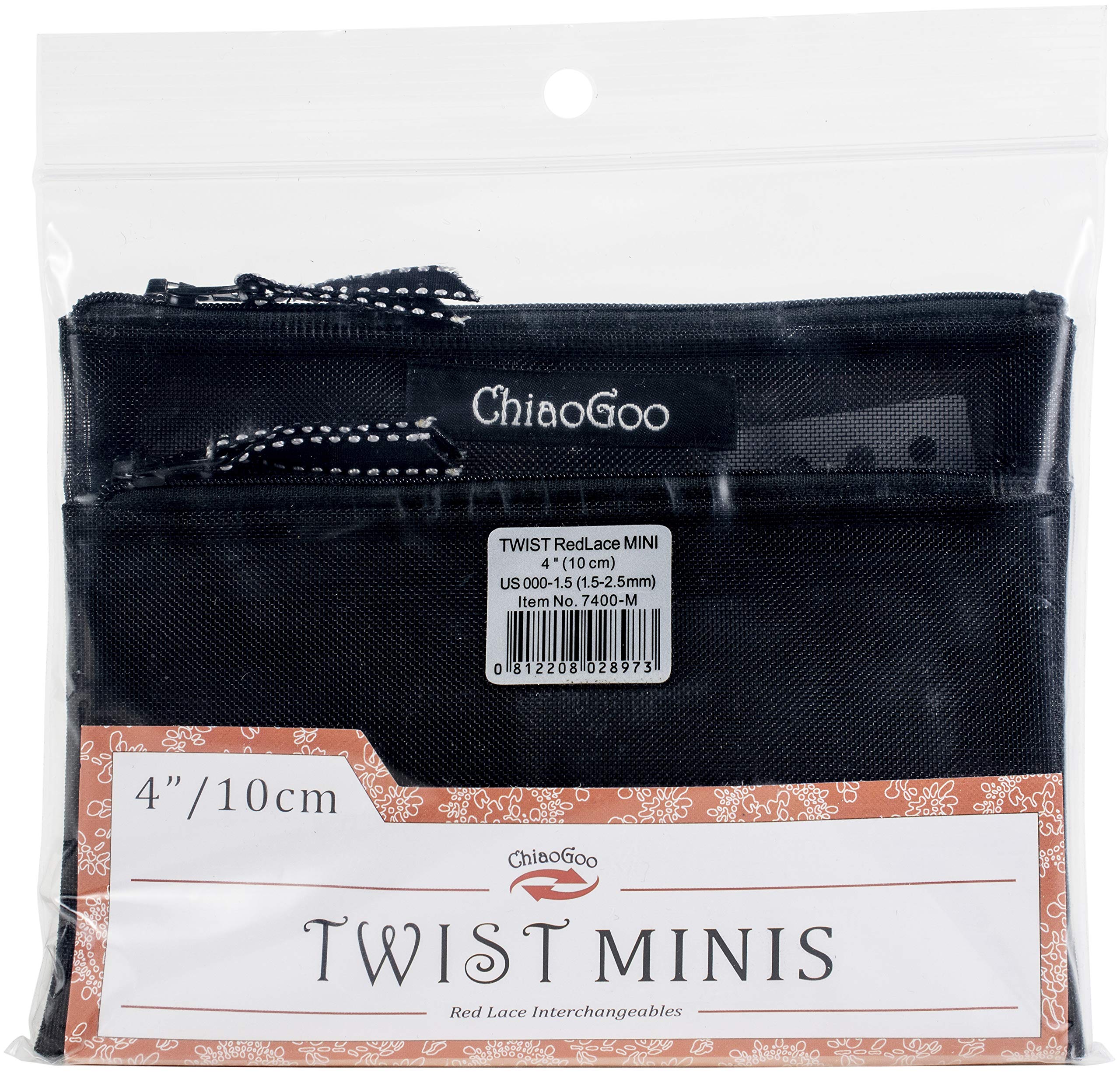 ChiaoGoo Twist SS Mini Set, 4-inch (10 cm) [M], US 000-1.5 (1.5-2.5mm)