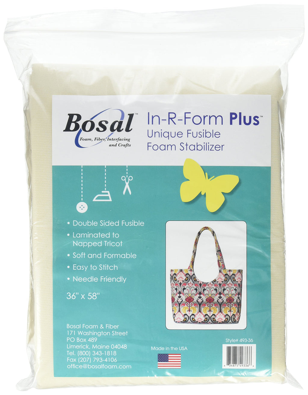Bosal 493-36 In-R-Form Plus Unique Fusible Foam Stabilizer-36"X58"
