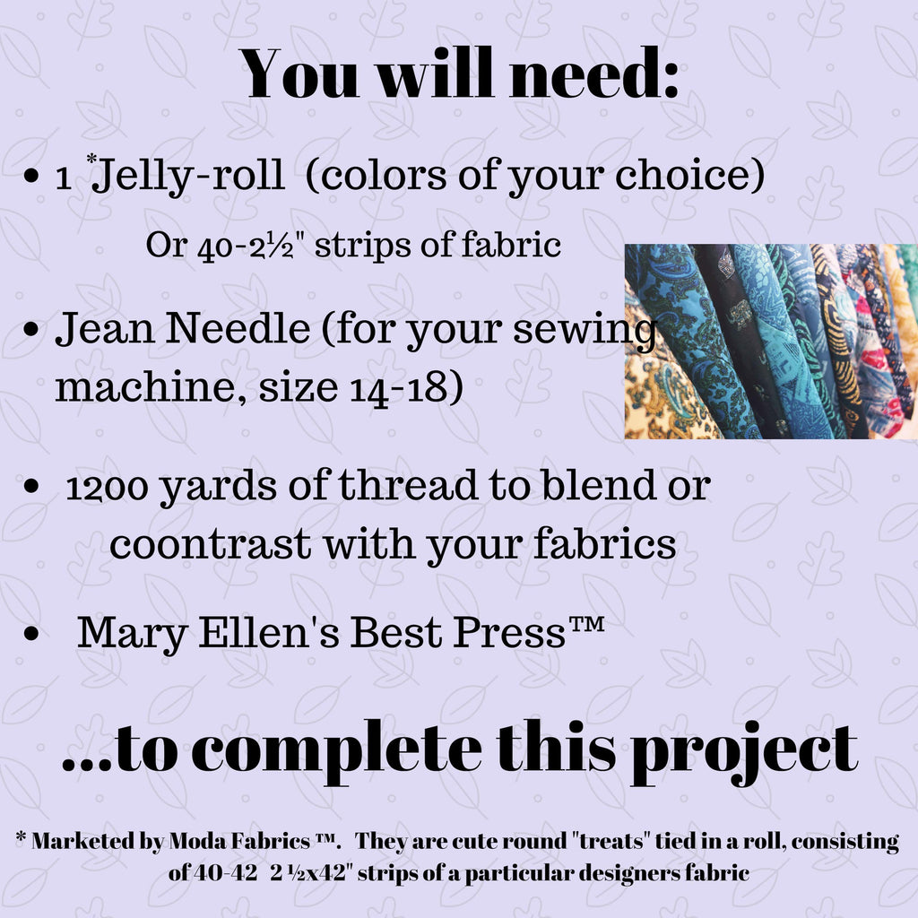 Jelly Roll Rug Kit Bundle, Including Pattern and Two (2) Rolls of Bosal Katahdin Batting On-A-Roll (Standard Version)