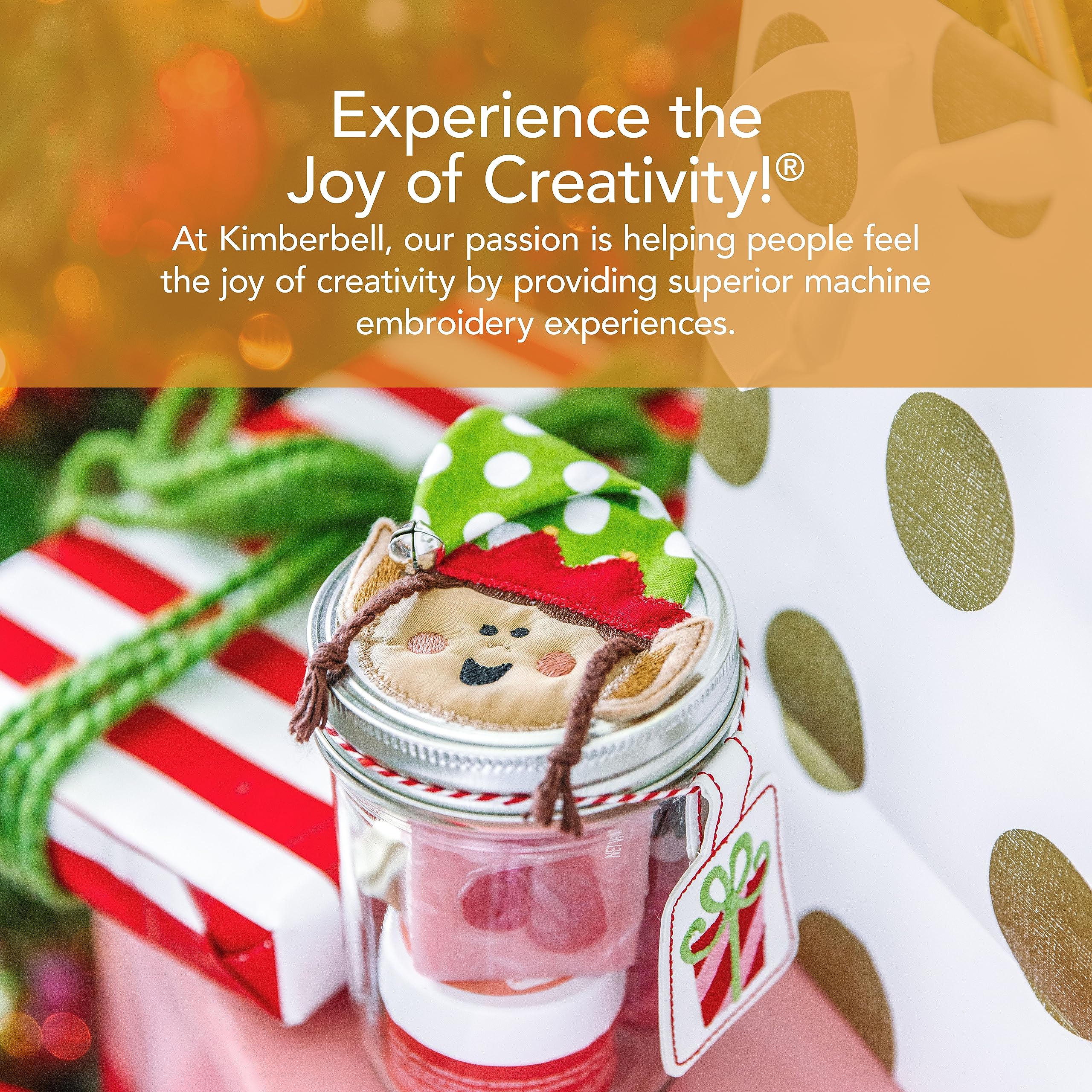Kimberbell Holiday Jar Toppers & Gift Tags - Christmas Holiday Gift Tag Favors, Greeting Tags for DIY Crafts Holiday Party, Jar Toppers for Mason Jars, Arts & Crafts Kits
