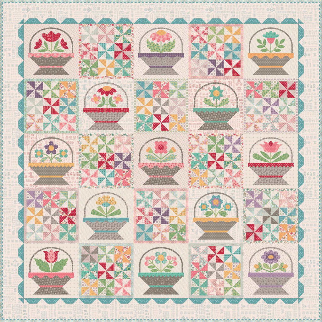 Lori Holt Flower Basket Sampler - Sew Simple Shapes, Includes 50 Templates, Flower Basket Sampler Sew Along By Bee in my Bonnet